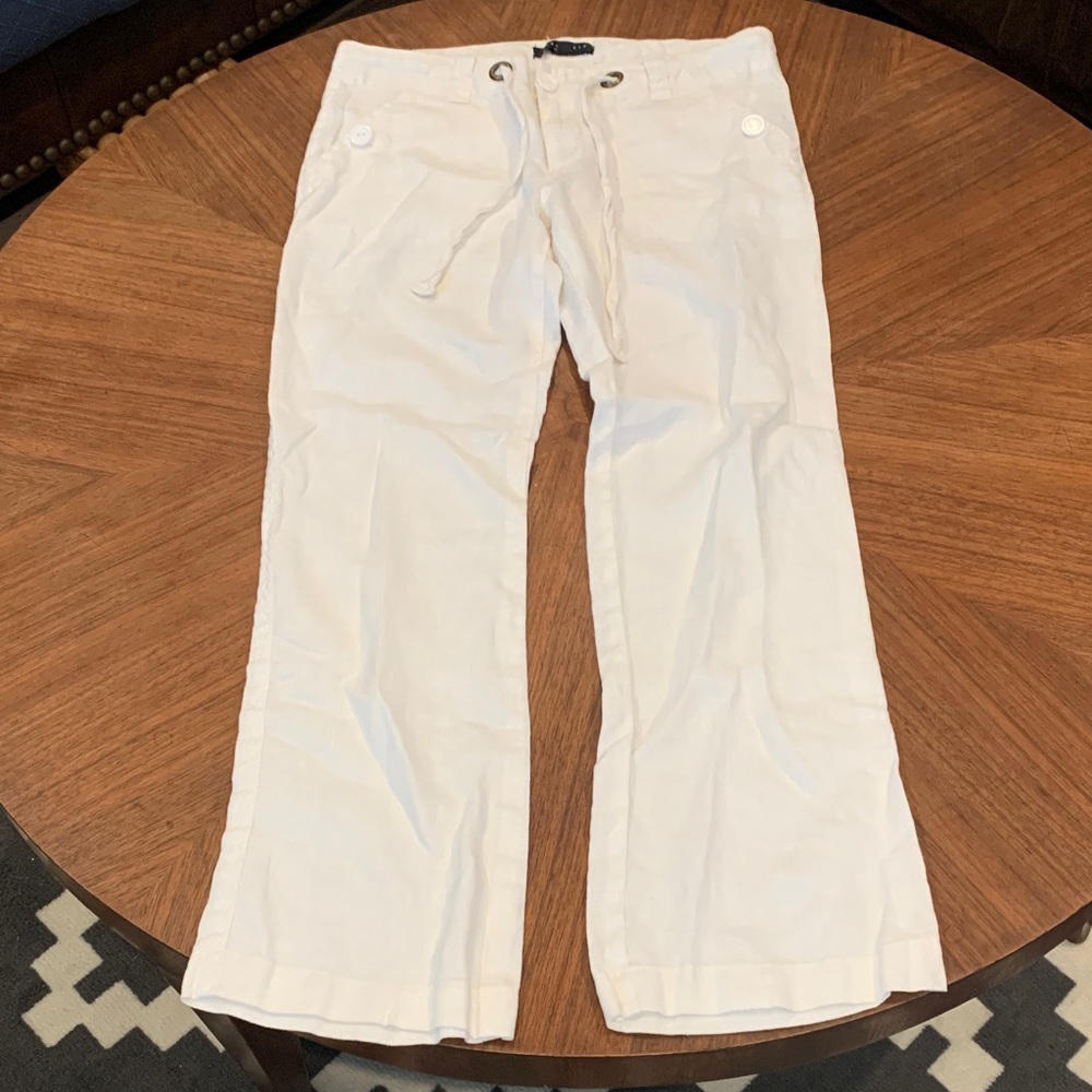 EUC Sanctuary White Linen Drawstring Trousers